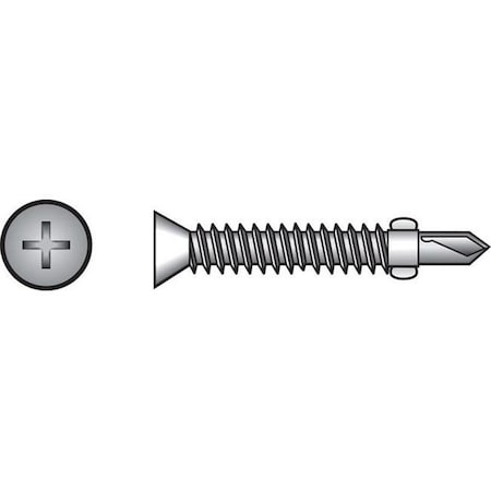 Hillman Self-Drilling Screw, #10-24 x 1 in, Zinc Plated Steel Wafer Head Phillips Drive 78640